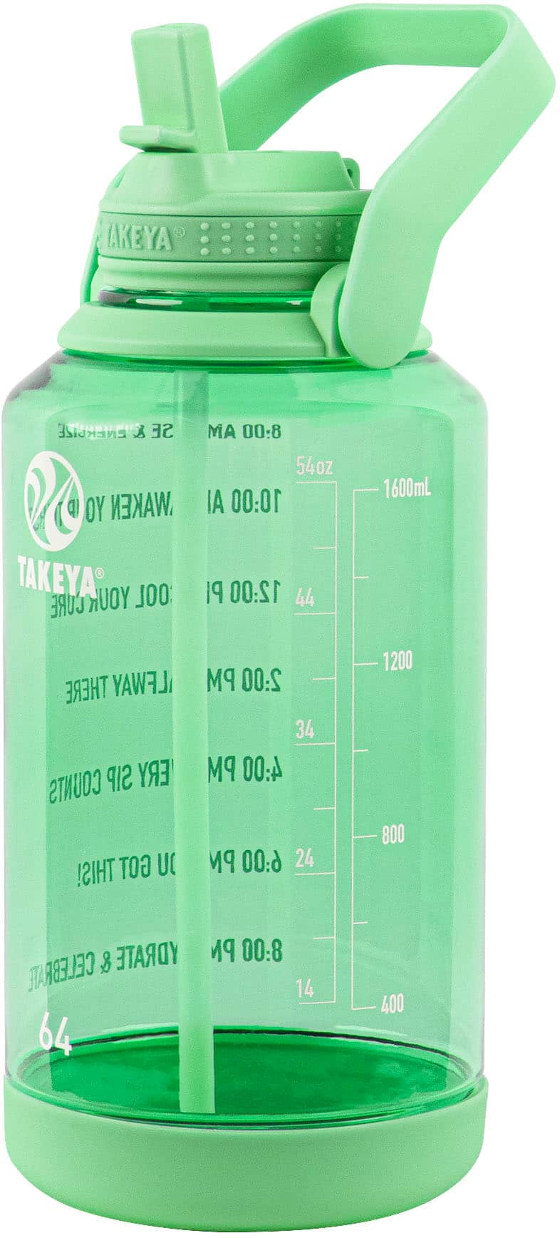 Angle. Takeya - Tritan 64oz Straw Motivational - Pistachio Green.