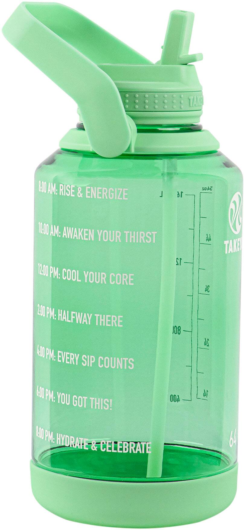 Left. Takeya - Tritan 64oz Straw Motivational - Pistachio Green.