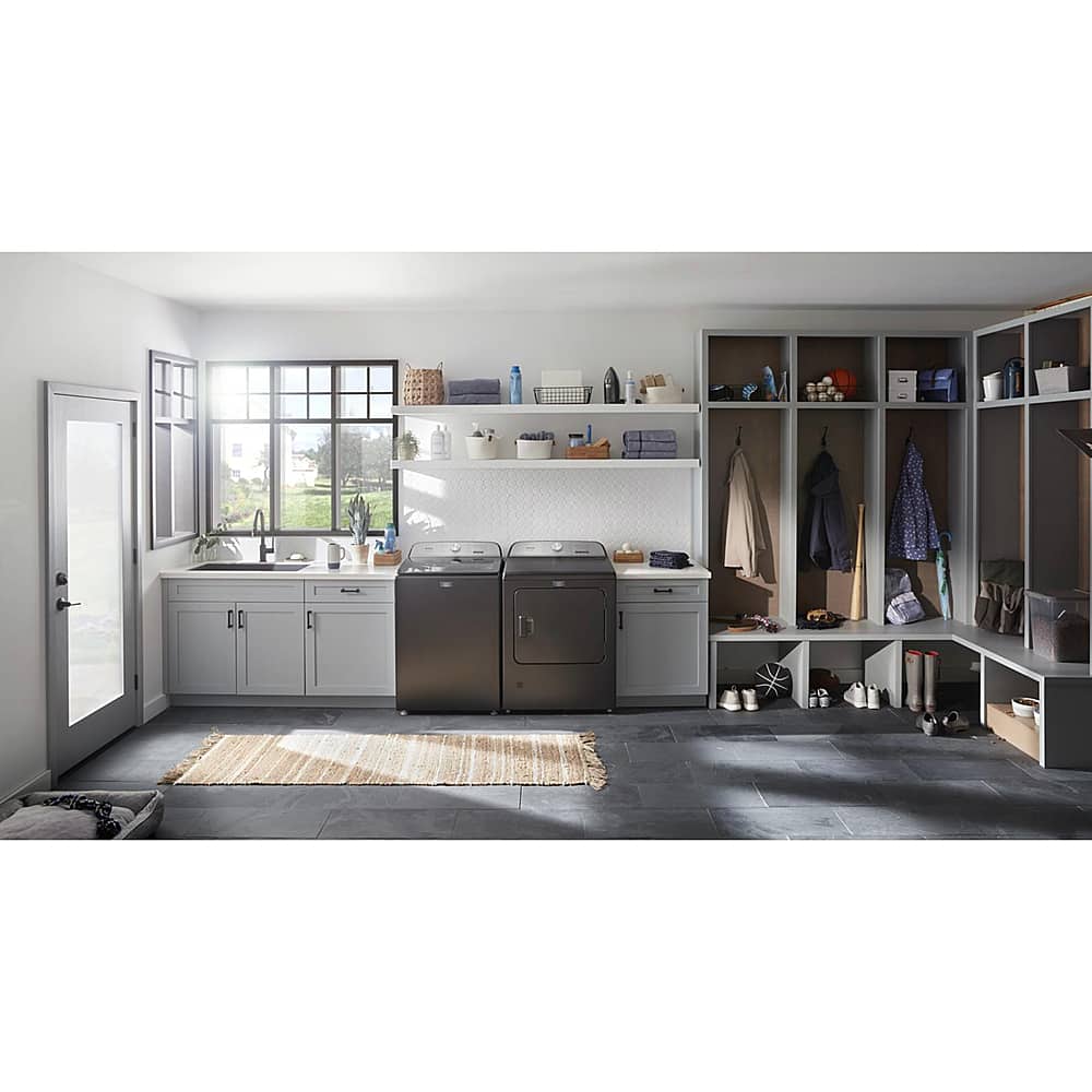 Alt View 22. Maytag - 4.7 Cu. Ft. High Efficiency Top Load Washer with Pet Pro System - Volcano Black.