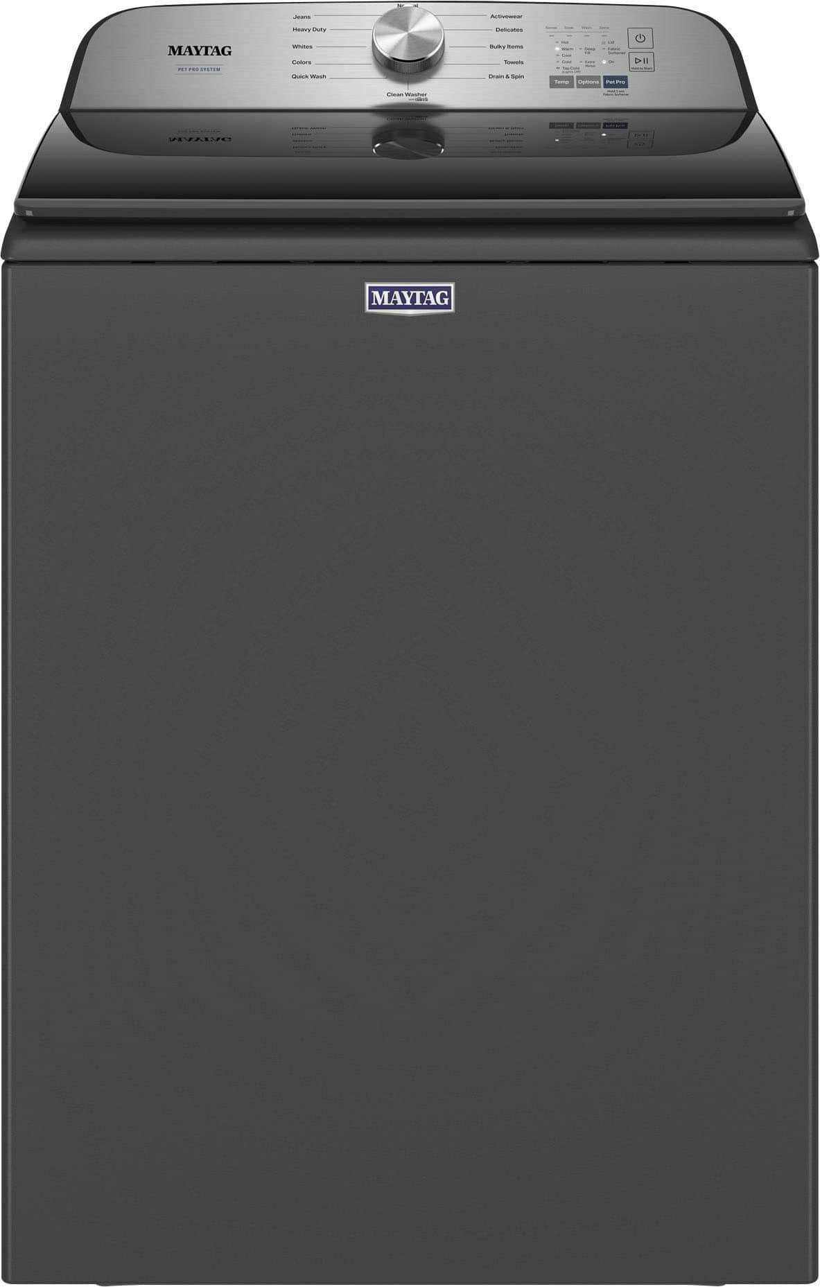 Front. Maytag - 4.7 Cu. Ft. High Efficiency Top Load Washer with Pet Pro System - Volcano Black.