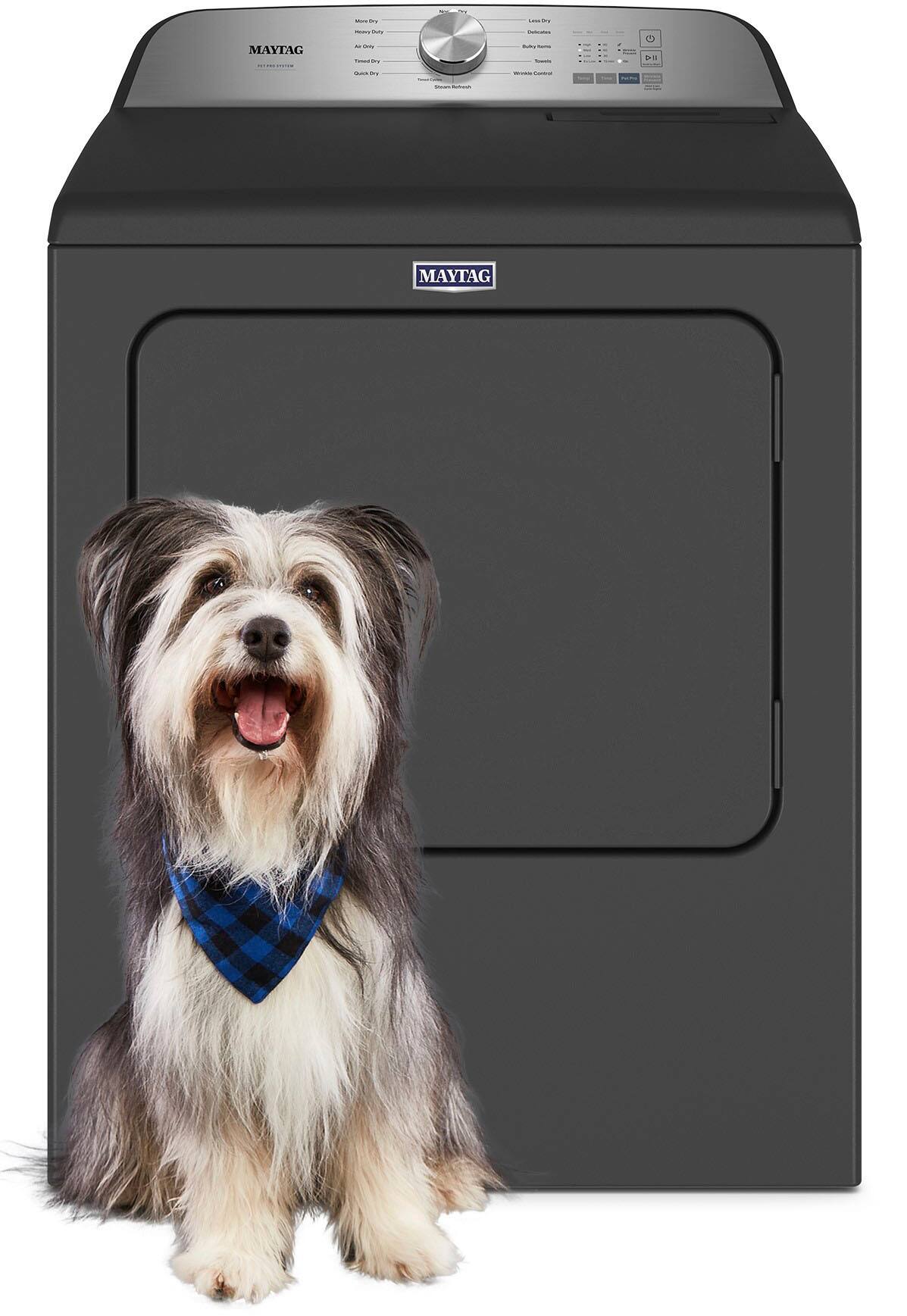 Alt View 14. Maytag - 7.0 Cu. Ft. Gas Dryer with Steam and Pet Pro System - Volcano Black.