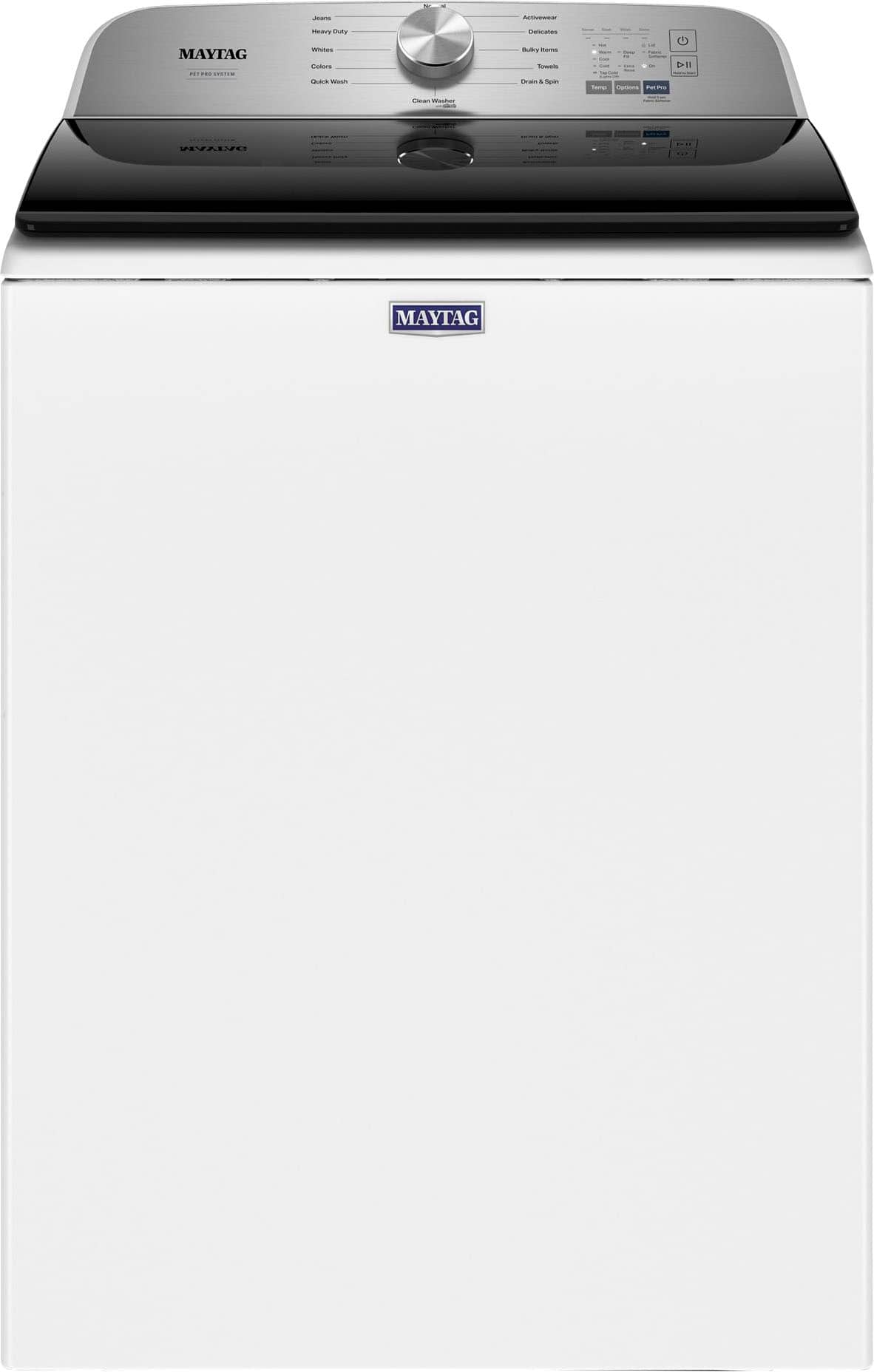 Front. Maytag - 4.7 Cu. Ft. High Efficiency Top Load Washer with Pet Pro System - White.