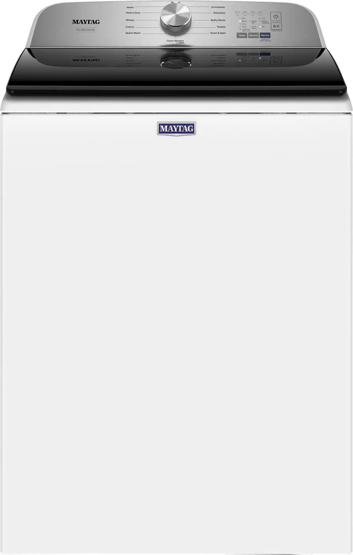 Front. Maytag - 4.7 Cu. Ft. High Efficiency Top Load Washer with Pet Pro System - White.