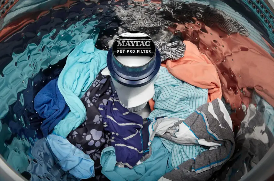 Alt View 14. Maytag - 4.7 Cu. Ft. High Efficiency Top Load Washer with Pet Pro System - White.