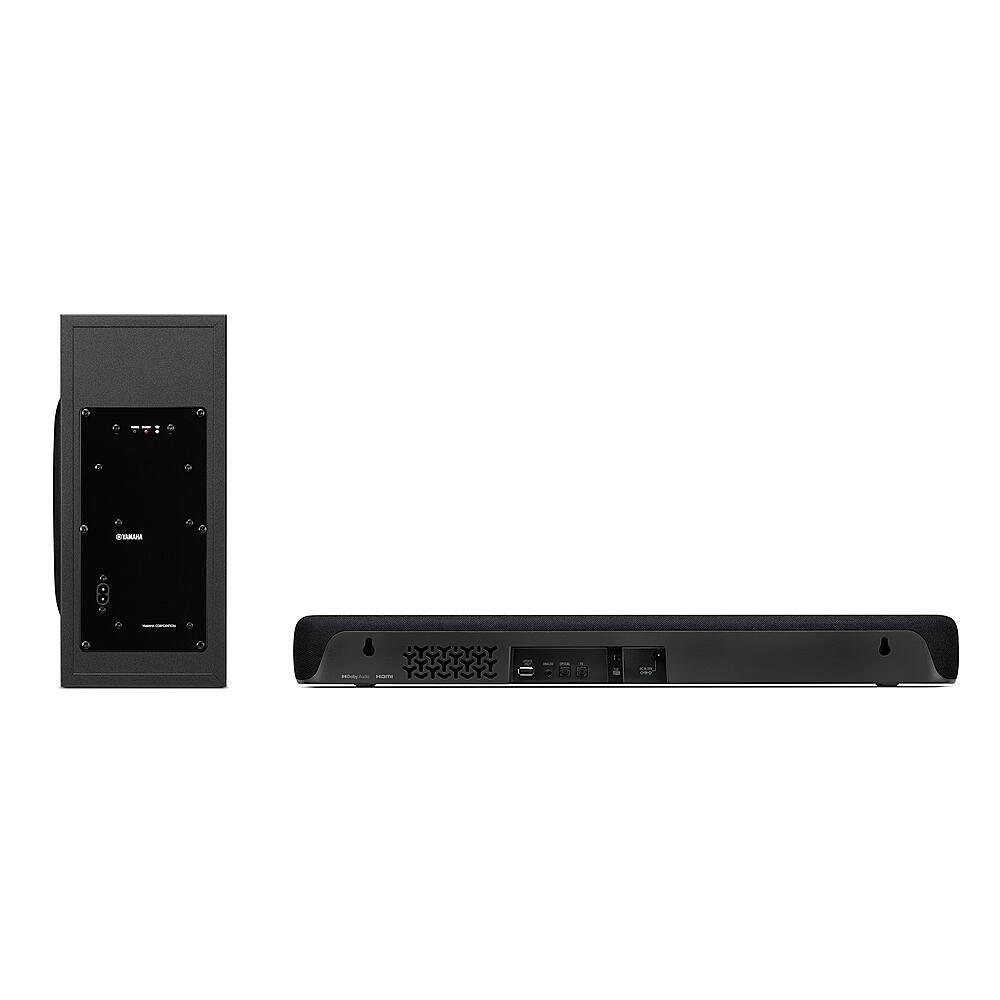 Back. Yamaha - 2.1-Channel Indoor Compact Bluetooth Sound Bar with Wireless Subwoofer - Black.