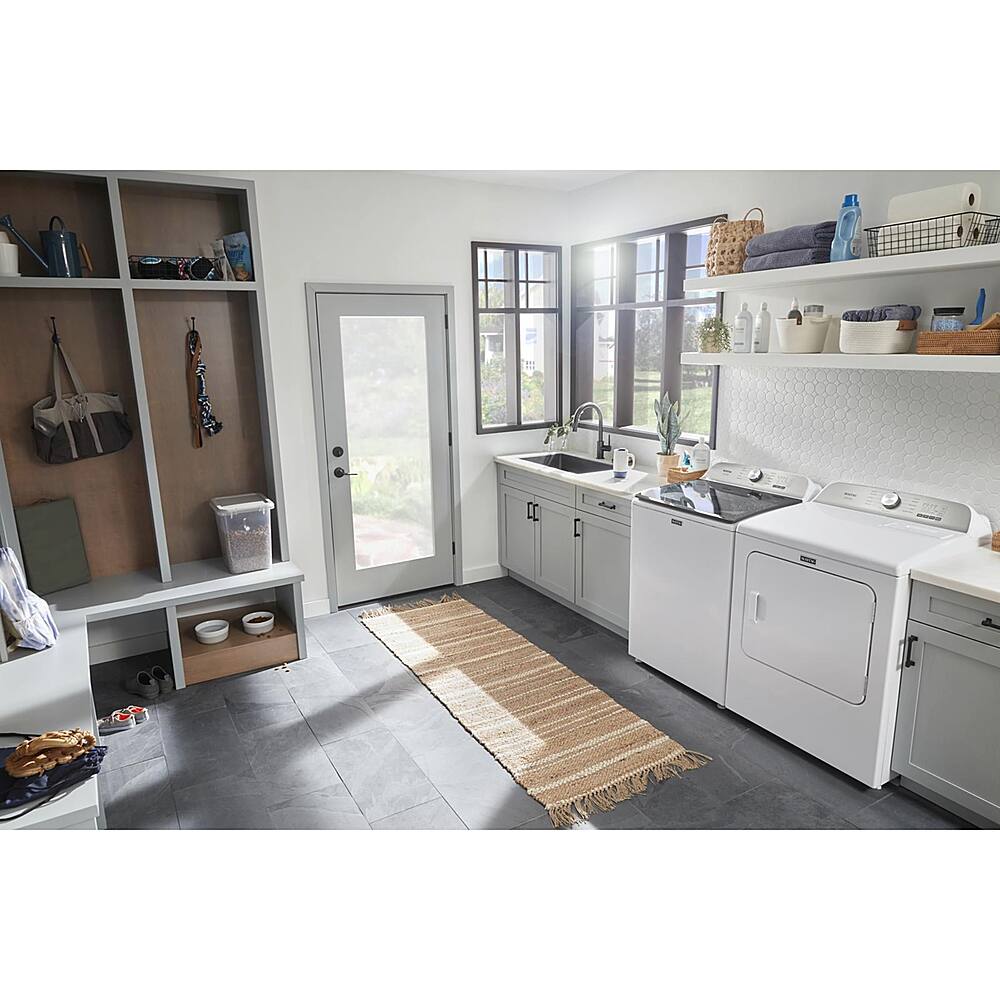 Alt View 19. Maytag - 7.0 Cu. Ft. Gas Dryer with Steam and Pet Pro System - White.