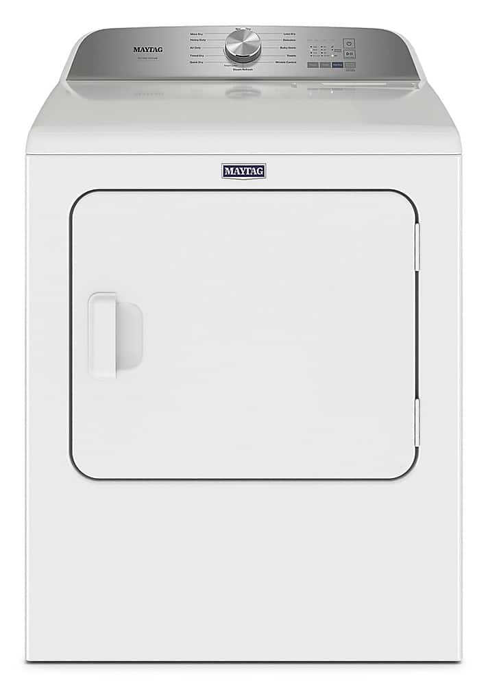 Maytag - 7.0 Cu. Ft. Gas Dryer with Steam and Pet Pro System - White - Front_Zoom