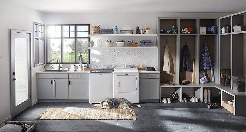 Alt View 21. Maytag - 7.0 Cu. Ft. Gas Dryer with Steam and Pet Pro System - White.