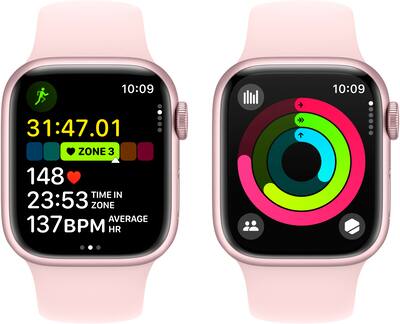 Apple Watch Series 9 (GPS + Cellular) 41mm Pink Aluminum Case with Apple Watch Series 9 (GPS + Cellular) 41mm Pink Aluminum Case with