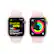 Alt View 17. Apple - Apple Watch Series 9 (GPS + Cellular) 41mm Pink Aluminum Case with Light Pink Sport Band with Blood Oxygen - M/L - Pink.