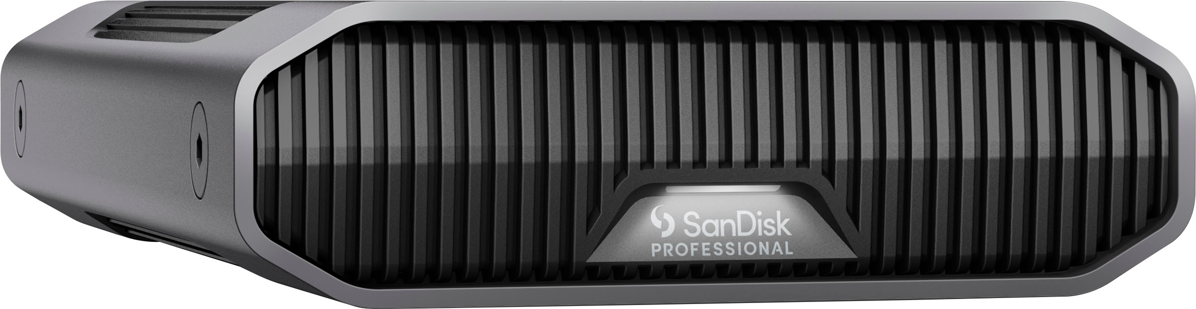 Angle View: SanDisk Professional - G-DRIVE 22TB External USB-C 3.2 Gen2 Hard Drive - Black
