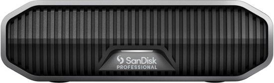 Front. SanDisk Professional - G-DRIVE 22TB External USB-C 3.2 Gen2 Hard Drive - Black.