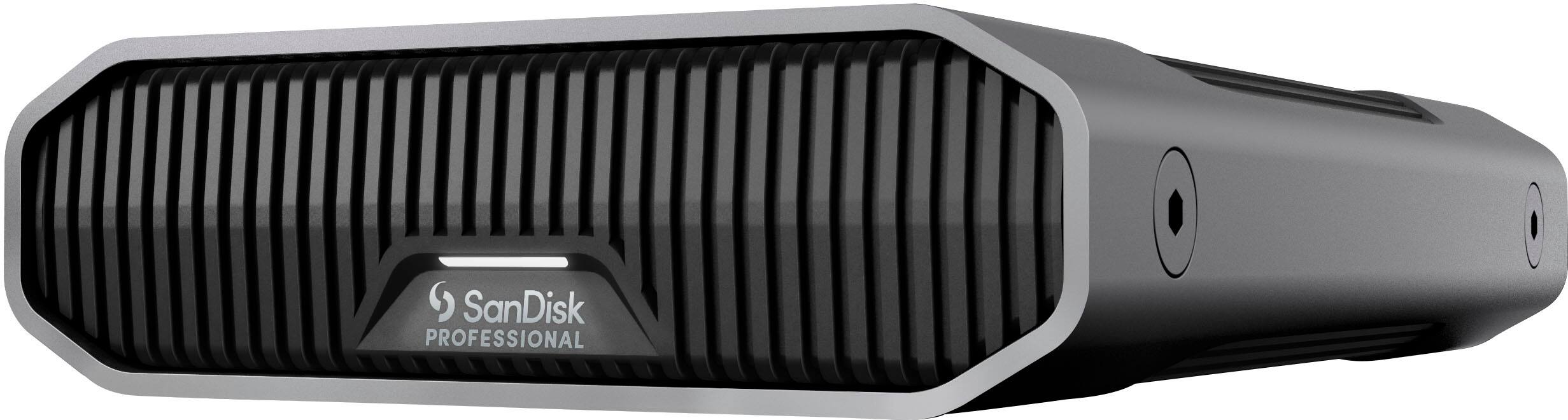 Left. SanDisk Professional - G-DRIVE 22TB External USB-C 3.2 Gen2 Hard Drive - Black.