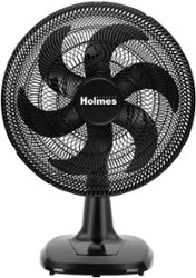 Holmes - 16'' Breeze Blaster Oscillating Table Fan - Black - Front_Zoom