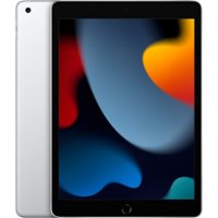 Pre-Owned - Apple 10.2-Inch iPad - (9th Generation) (2021) Wi-Fi + Cellular - 256GB - Silver - Front_Zoom