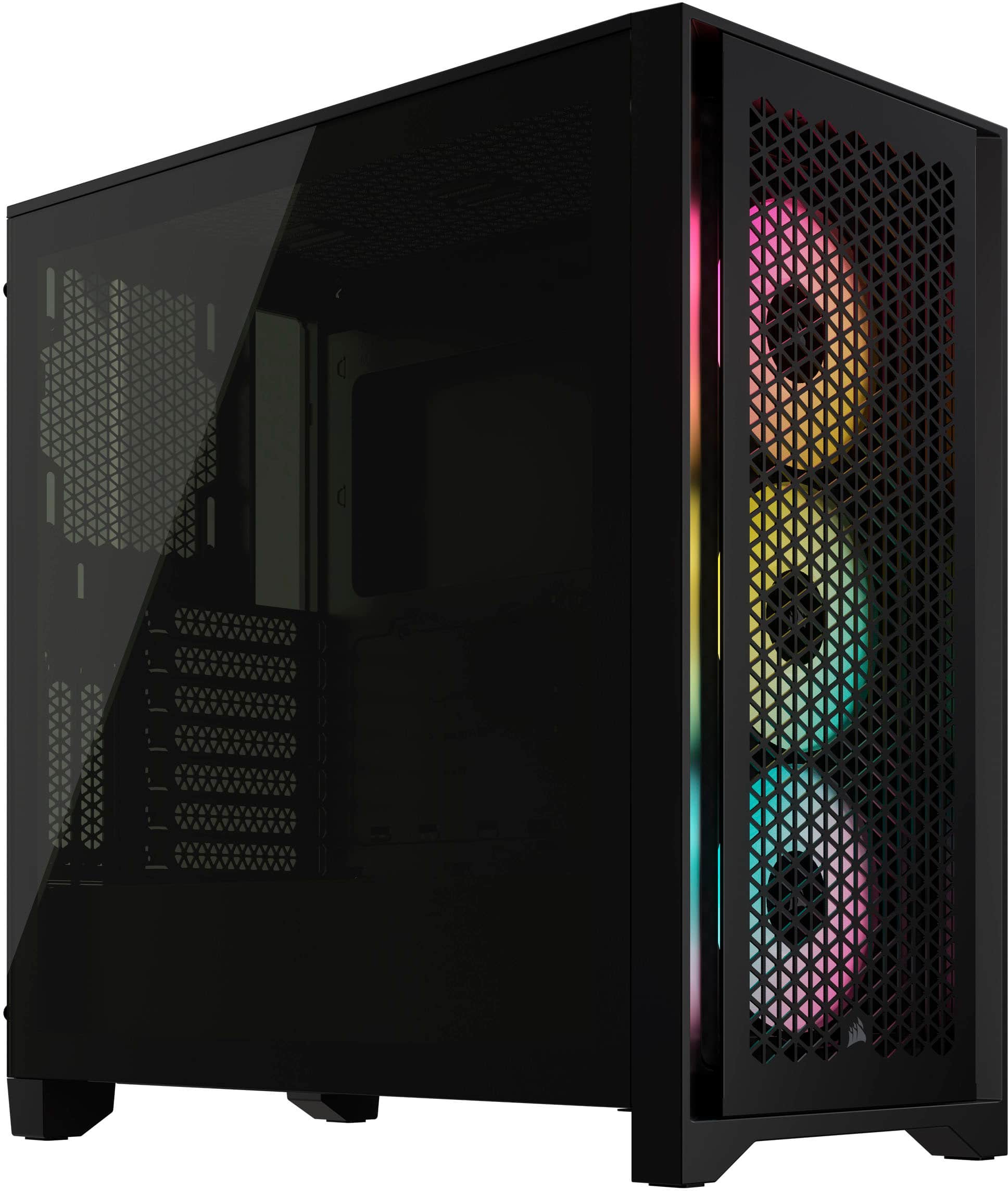 Front. CORSAIR - iCUE 4000D RGB AIRFLOW ATX Mid-Tower PC Case - Black.