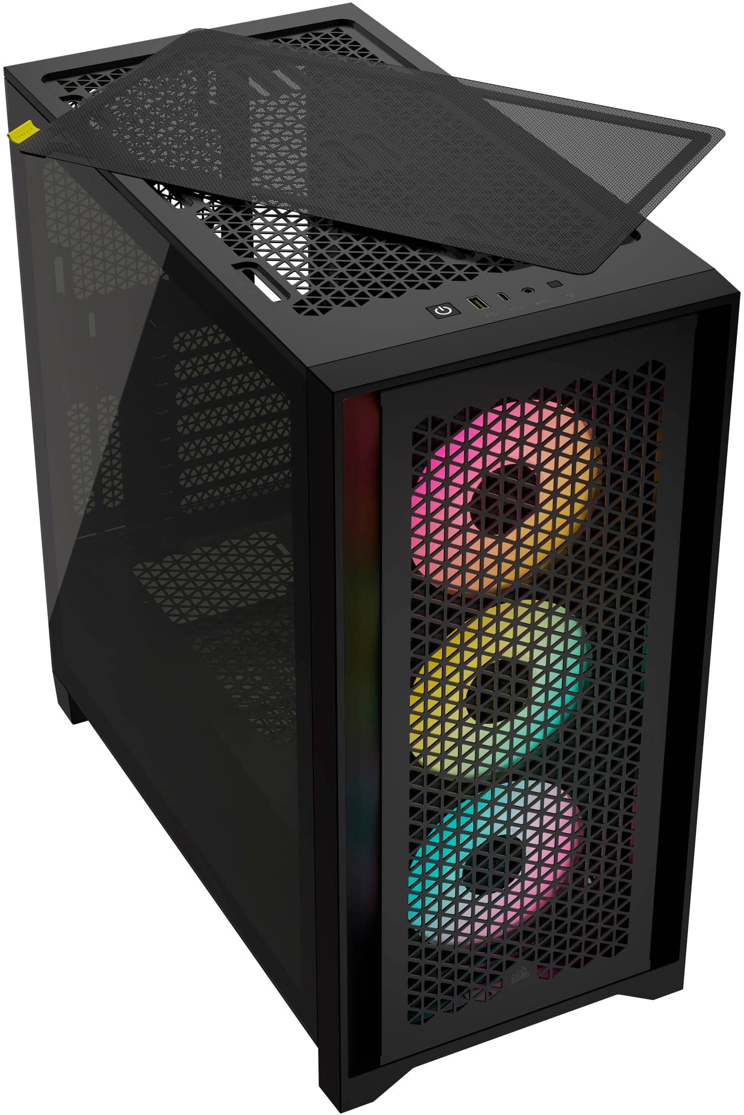 Alt View 18. CORSAIR - iCUE 4000D RGB AIRFLOW ATX Mid-Tower PC Case - Black.