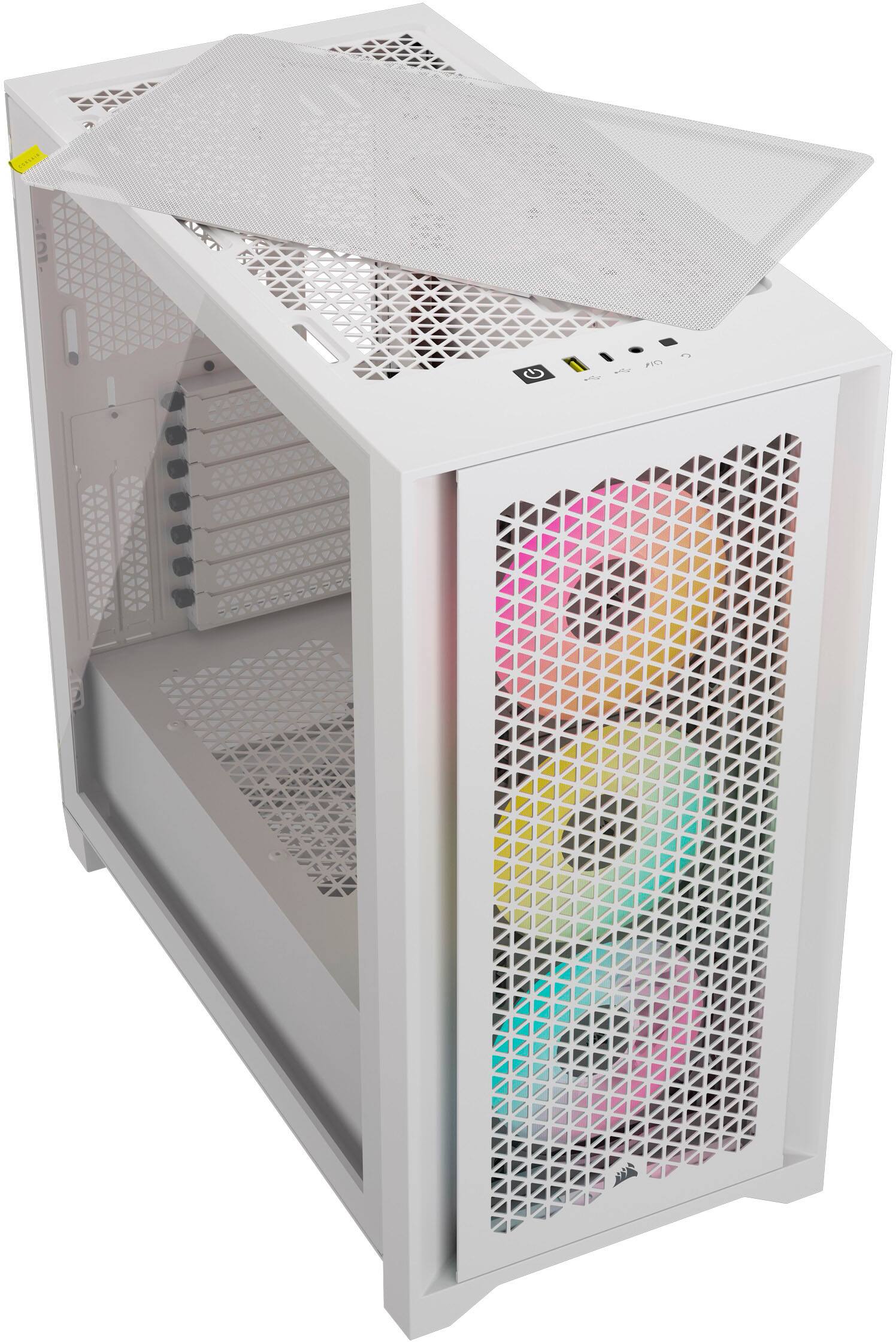 Alt View 16. CORSAIR - iCUE 4000D RGB AIRFLOW ATX Mid-Tower PC Case - True White.