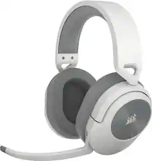 Front. CORSAIR - HS Series HS55 Wireless Gaming Headset for PC, PS5, and Mobile - White.