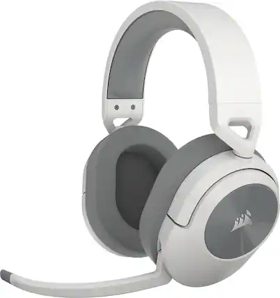 Front. CORSAIR - HS Series HS55 Wireless Gaming Headset for PC, PS5, and Mobile - White.