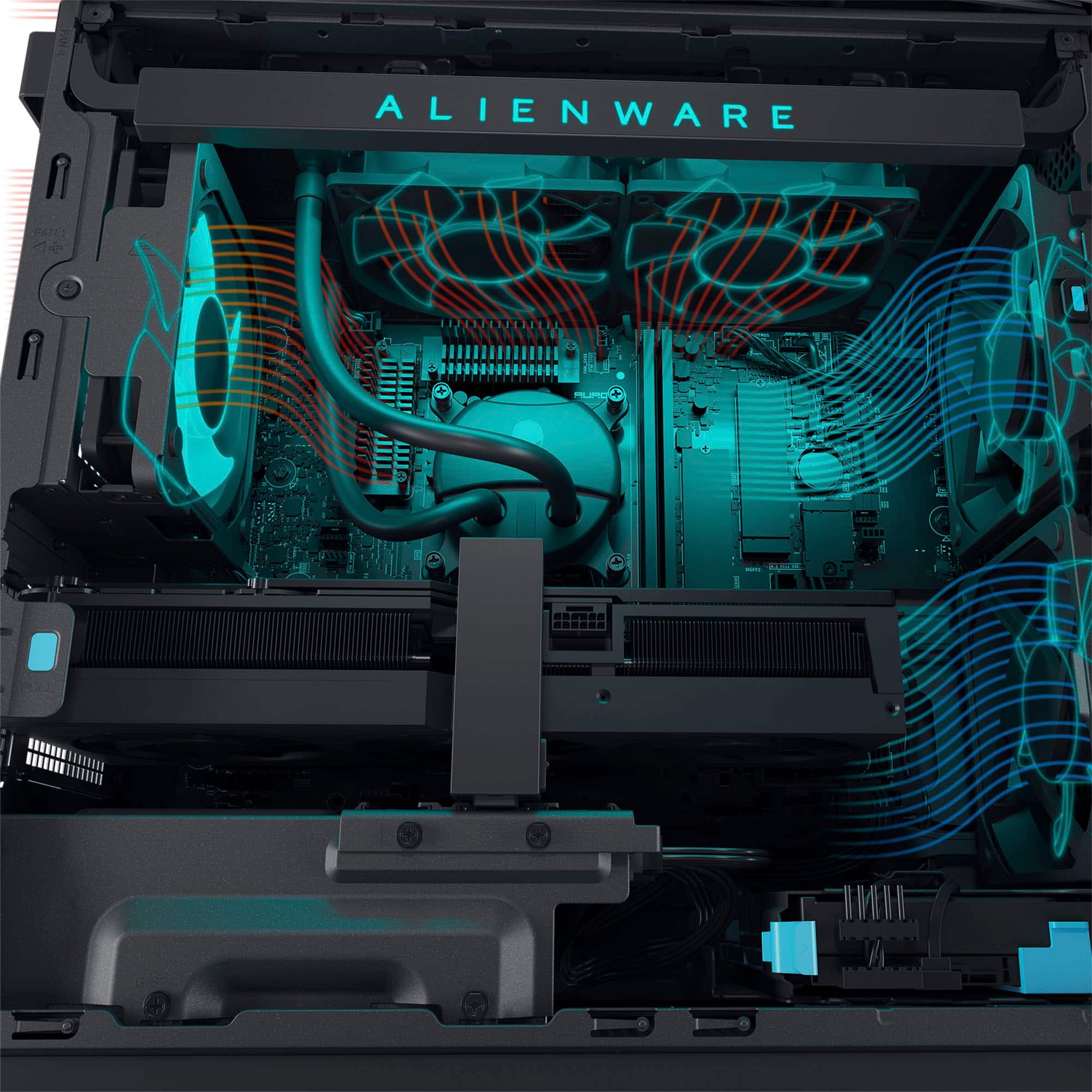 Alt View 6. Alienware - Aurora R15 Gaming Desktop - 13th Gen Intel Core i9 13900KF- 32GB - NVIDIA GeForce RTX 4080 - 1TB SSD - Liquid Cooling - Lunar Light.