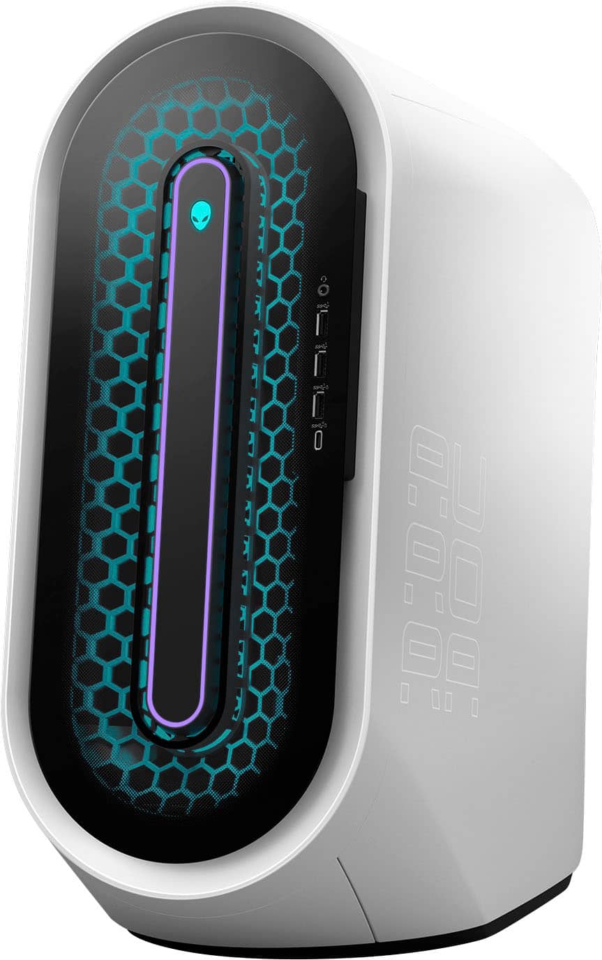 Left. Alienware - Aurora R15 Gaming Desktop - 13th Gen Intel Core i9 13900KF- 32GB - NVIDIA GeForce RTX 4080 - 1TB SSD - Liquid Cooling - Lunar Light.