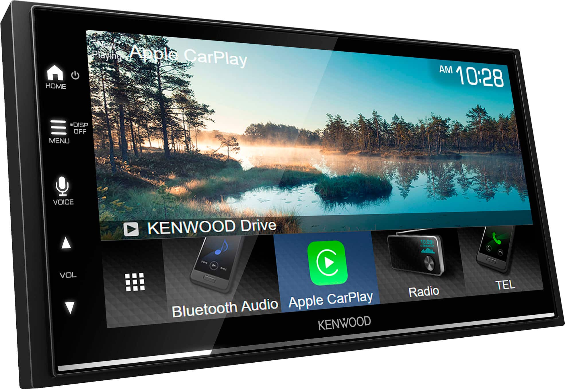 Left. Kenwood - 6.8" - Android Auto & Apple CarPlay - Built-in Bluetooth - In-Dash Digital Media Receiver - Black.