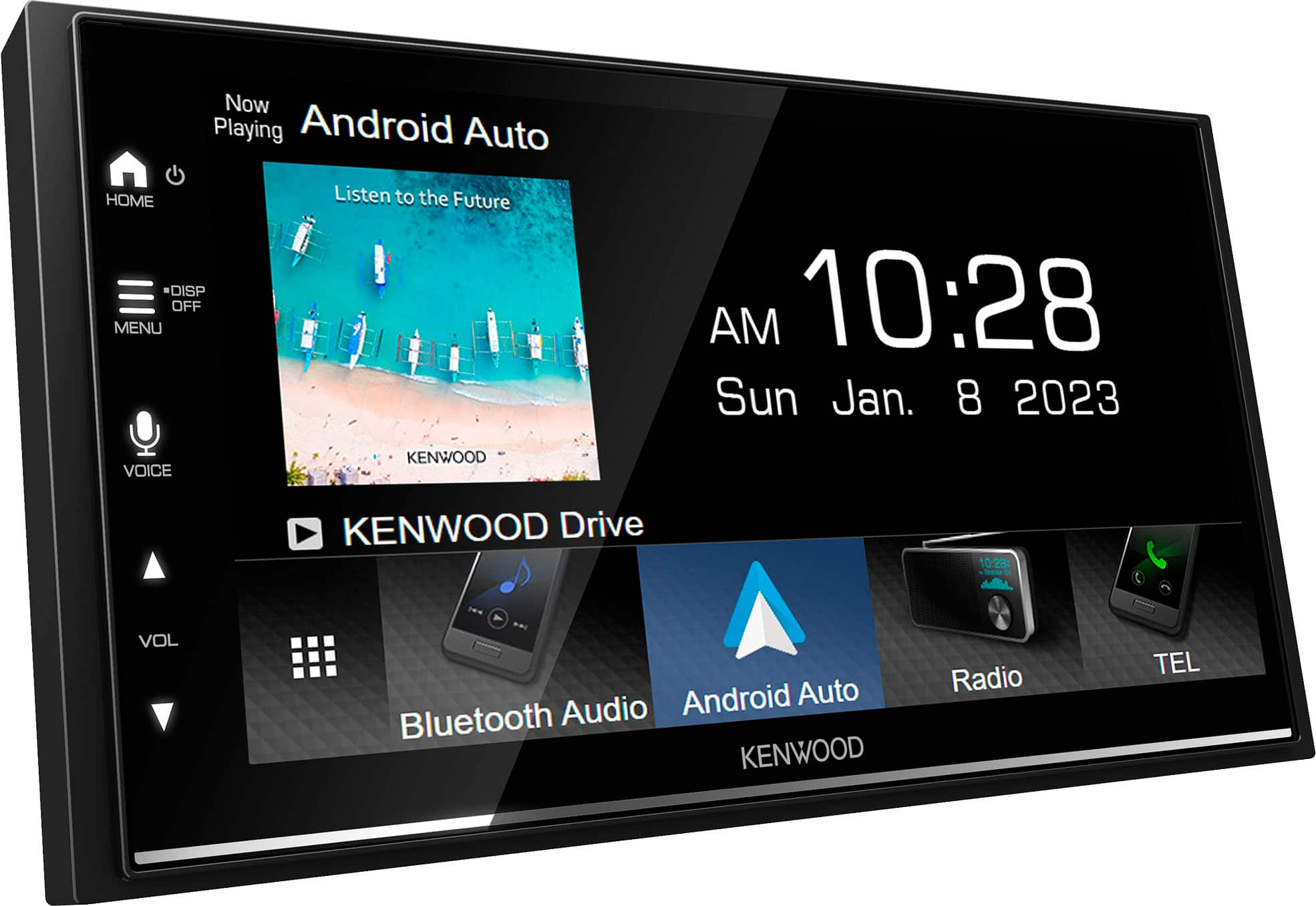 Angle View: Kenwood - 6.8" - Android Auto & Apple CarPlay - Built-in Bluetooth - In-Dash Digital Media Receiver - Black