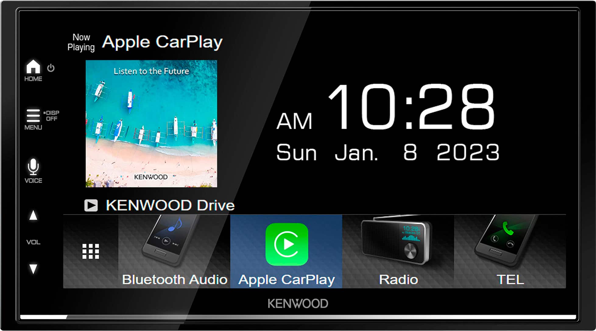 Front. Kenwood - 6.8" - Android Auto & Apple CarPlay - Built-in Bluetooth - In-Dash Digital Media Receiver - Black.