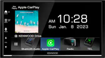 Front. Kenwood - 6.8" - Android Auto & Apple CarPlay - Built-in Bluetooth - In-Dash Digital Media Receiver - Black.
