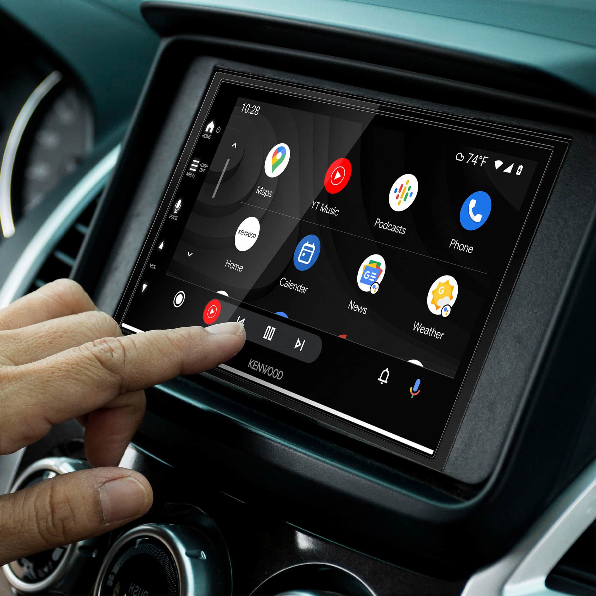 Alt View 23. Kenwood - 6.8" - Android Auto & Apple CarPlay - Built-in Bluetooth - In-Dash Digital Media Receiver - Black.
