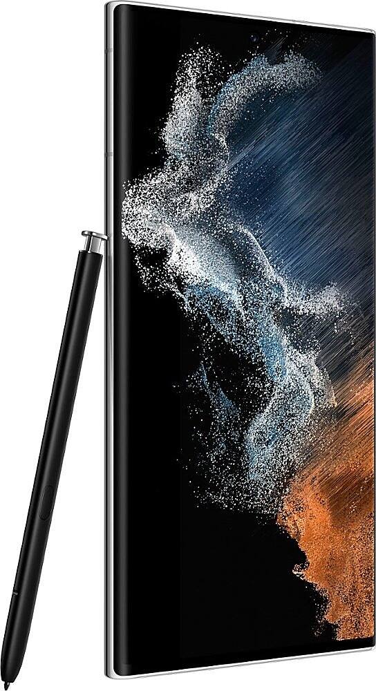 Alt View 1. Samsung - Pre-Owned Galaxy S22 Ultra 5G 128GB (Unlocked) - Phantom White.