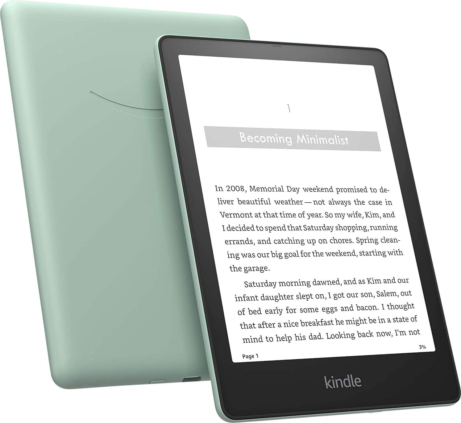 Amazon - Kindle Paperwhite Signature Edition - 32GB - 2023 - Agave Green - Front_Zoom