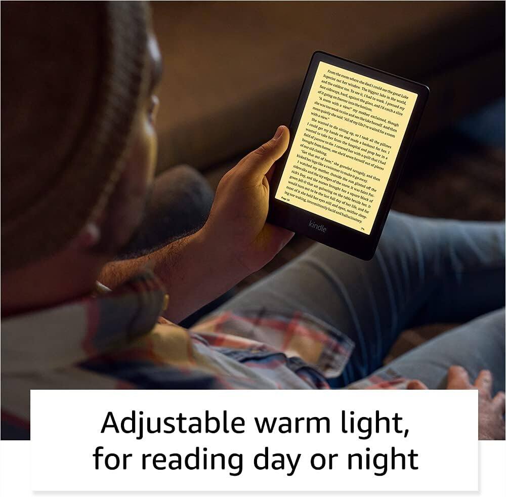 Adjustable warm light, for reading day or night.