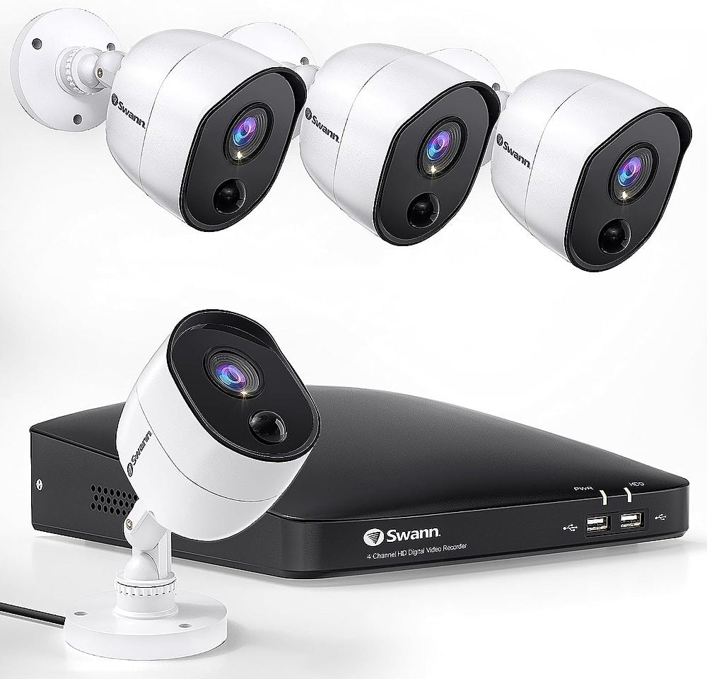 Swann Fourtify 4 Camera Indoor/Outdoor Wi-Fi Security System Black/White  SWIFI-FOURTIFY4-US - Best Buy