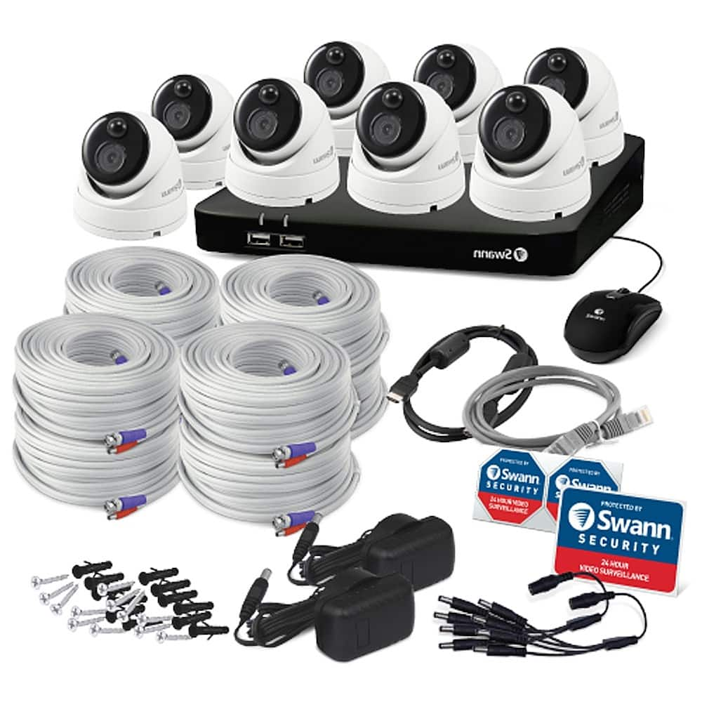 Angle View: Swann - 8 Channel, 8 Camera Indoor/Outdoor Wired  4K Ultra HD 2TB DVR Security System