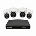 Front Zoom. Swann - 4 Channel, 4 Dome Camera,  Indoor/Outdoor, Wired 1080p Full HD DVR Security System with 64GB Micro SD Card - Black/White.
