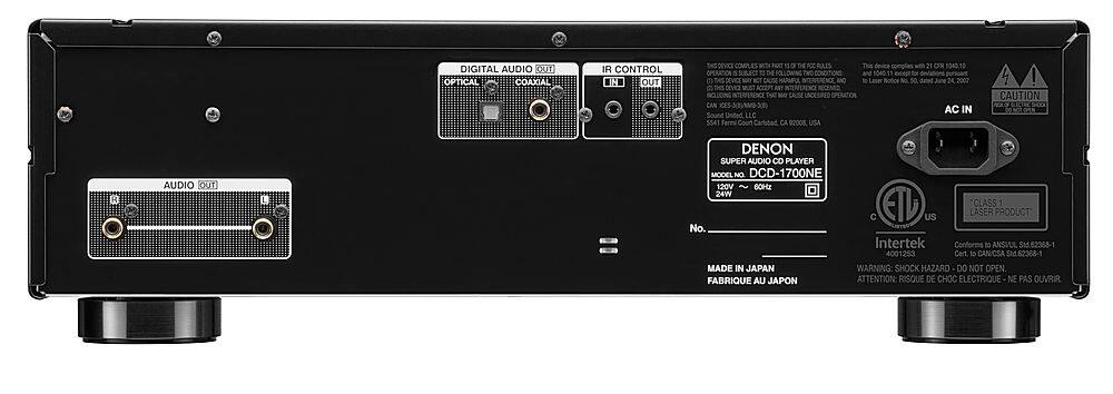 Back. Denon - DCD-1700NE CD/SACD Player - Black.