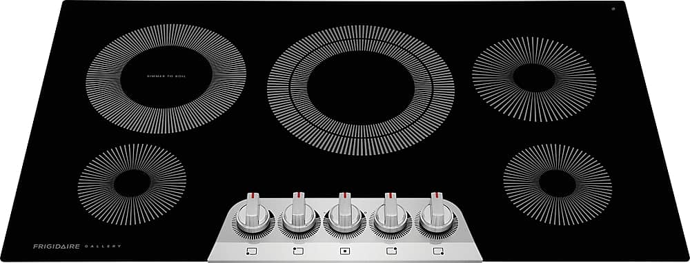 Angle. Frigidaire - Gallery 36 inch Built-In Electric Cooktop - Stainless Steel.