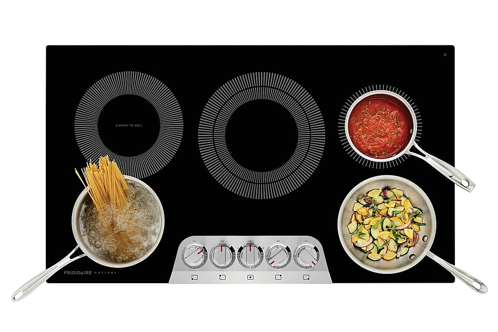 Left. Frigidaire - Gallery 36 inch Built-In Electric Cooktop - Stainless Steel.
