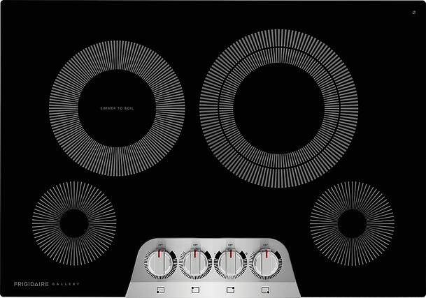 Front. Frigidaire - Gallery 30 inch Built-In Electric Cooktop - Stainless Steel.