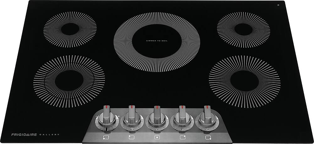 Angle. Frigidaire - Gallery 30 inch Built-In Electric Cooktop - Black Stainless Steel.