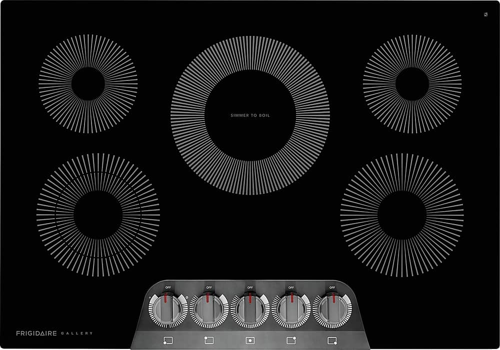 Front. Frigidaire - Gallery 30 inch Built-In Electric Cooktop - Black Stainless Steel.