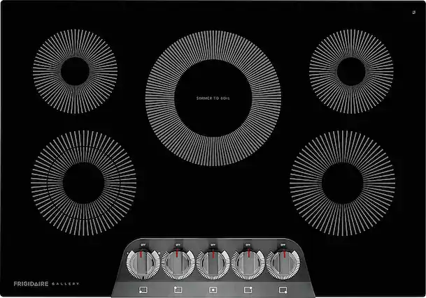 Front. Frigidaire - Gallery 30 inch Built-In Electric Cooktop - Black Stainless Steel.