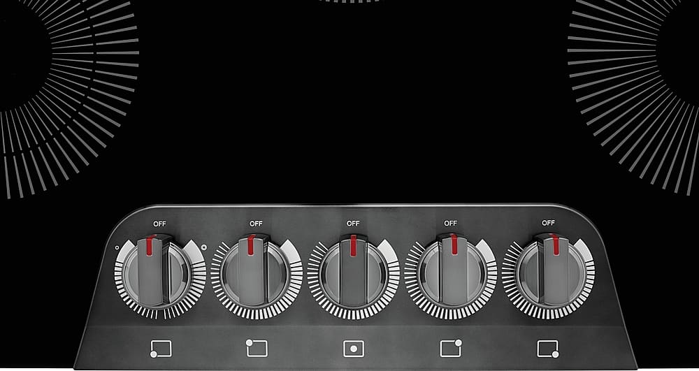 Left. Frigidaire - Gallery 30 inch Built-In Electric Cooktop - Black Stainless Steel.