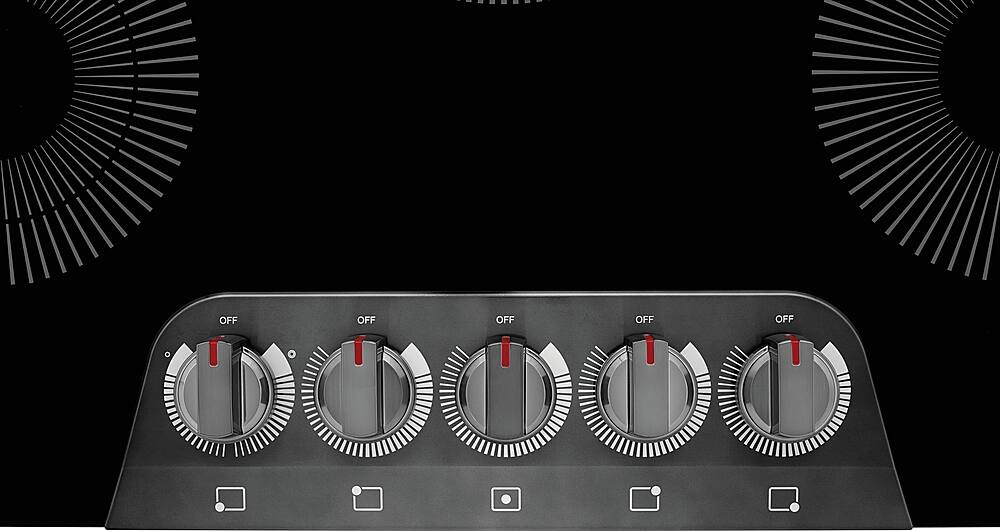 Left. Frigidaire - Gallery 30 inch Built-In Electric Cooktop - Black Stainless Steel.