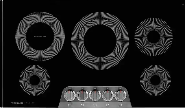 Front. Frigidaire - Gallery 36 inch Built-In Electric Cooktop - Black Stainless Steel.