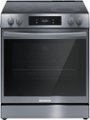 Front Zoom. Frigidaire - Gallery 6.2 Cu. Ft. Freestanding Electric Convection Range with Self Clean and Air Fry - Black Stainless Steel.