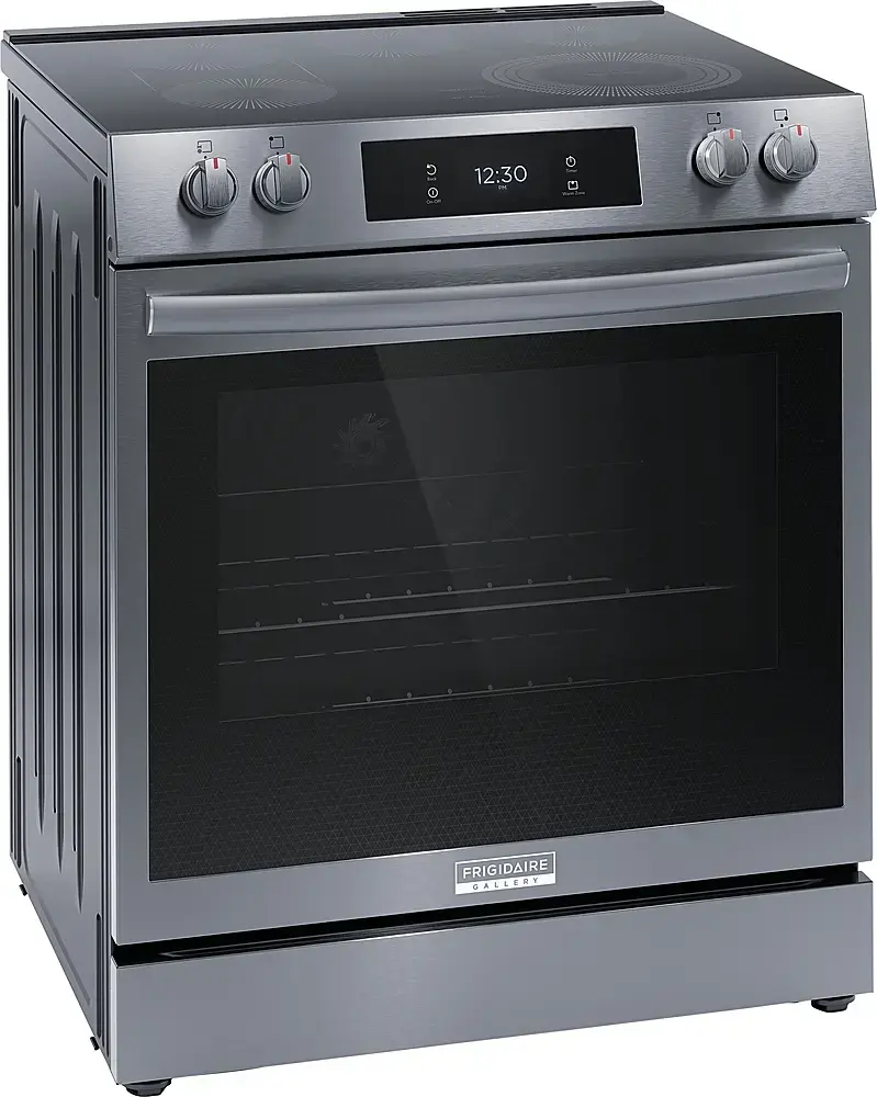 Alt View 2. Frigidaire - Gallery 6.2 Cu. Ft. Freestanding Electric Convection Range with Self Clean and Air Fry - Black Stainless Steel.