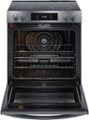 Left Zoom. Frigidaire - Gallery 6.2 Cu. Ft. Freestanding Electric Convection Range with Self Clean and Air Fry - Black Stainless Steel.